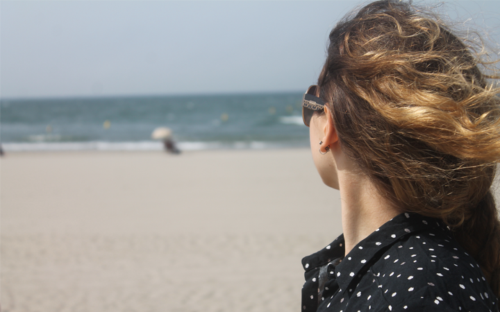 Girl on Normandy Beach