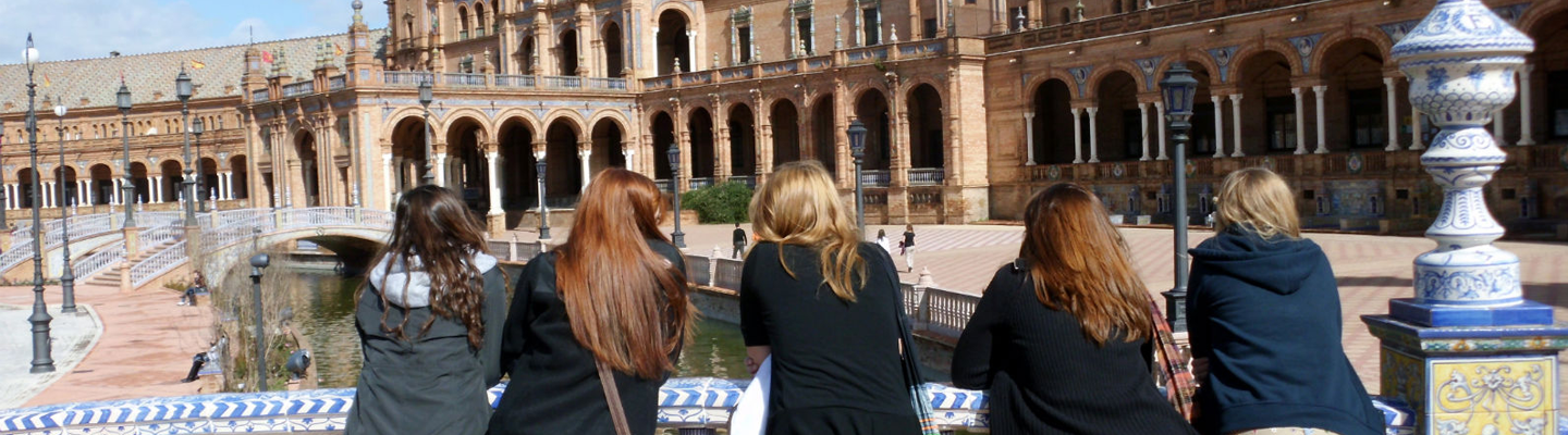 Girls on a bridge in Sevilla