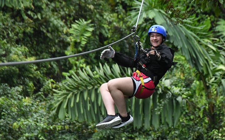 Girl Ziplining